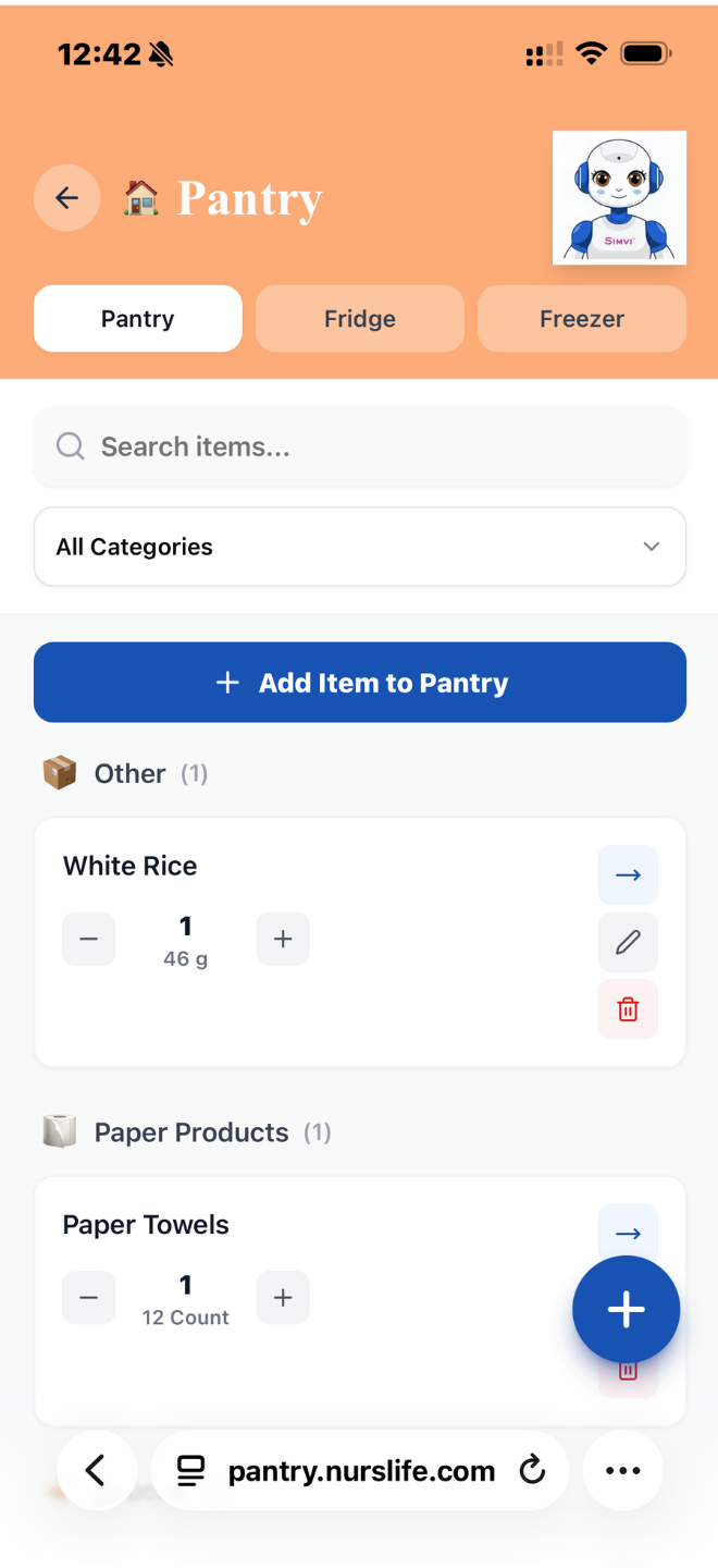 Pantry List screenshot